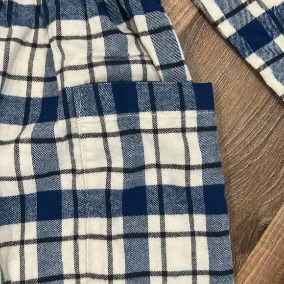 Hanna Anderson 100% cotton Flannel style plaid Dress blue/blk size 120cm/us 6-7 - Picture 4 of 12